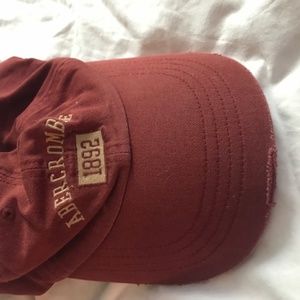 Abercrombie 1892 cranberry adjustable baseball hat